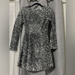 Sequin Small Long Sleeve Mini Dress